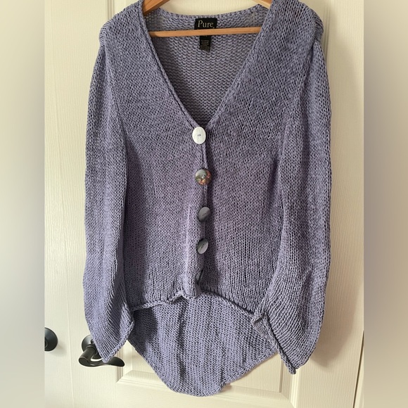 Pur Lavender Button-Up Sweater - Picture 1 of 3